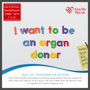 I want to be an organ donor