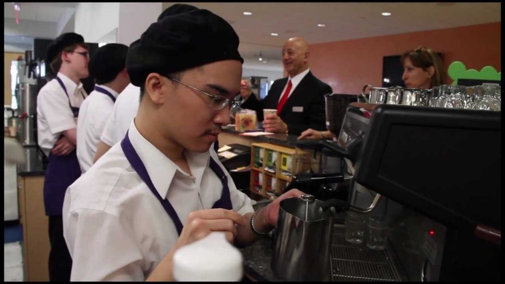 A cafe where all the workers have autism