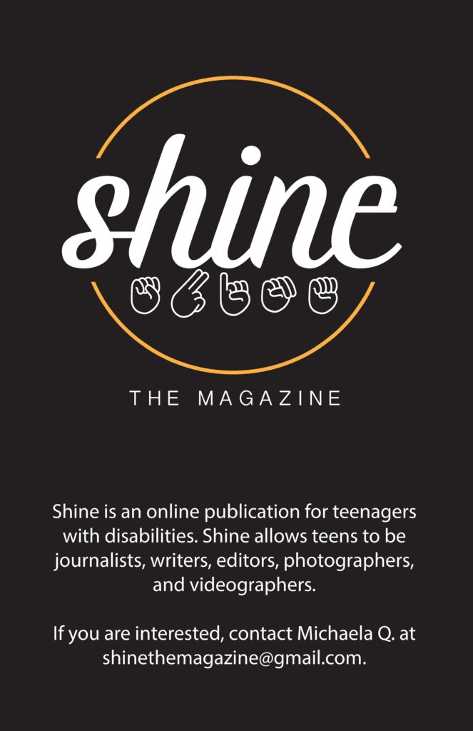 Shine a magazine for teens with disabilities